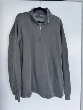Abercrombie Men's Quarter-Zip Pullover Sweater - Gray
